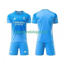 Camisola Real Madrid Guarda-redes Criança Equipamento Primeiro 2025-2026 Manga Curta